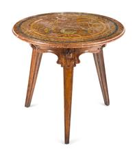 An Italian Baroque Carved Fruitwood Scagliola-Inset Center Table