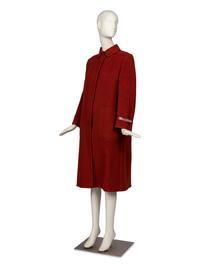 Hermès Wool Car Coat with Leather Trim, 1970s