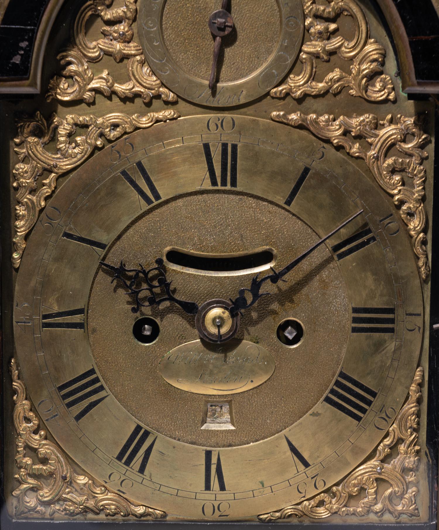 A George III Gilt Bronze Mounted Ebonized Fruitwood Bracket Clock
