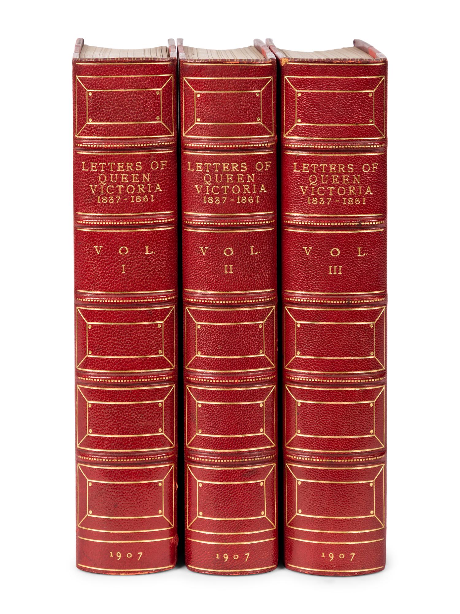 [VICTORIA, QUEEN OF ENGLAND (1819-1901)] -- BENSON, Arthur Christopher (1862-1925), and Viscount Reginald Brett ESHER (1852-1930), editors. The Letters of Queen Victoria A Selection from her Majesty's Correspondence Between the Years 1837 and 1861 . London: John Murray, 1907.