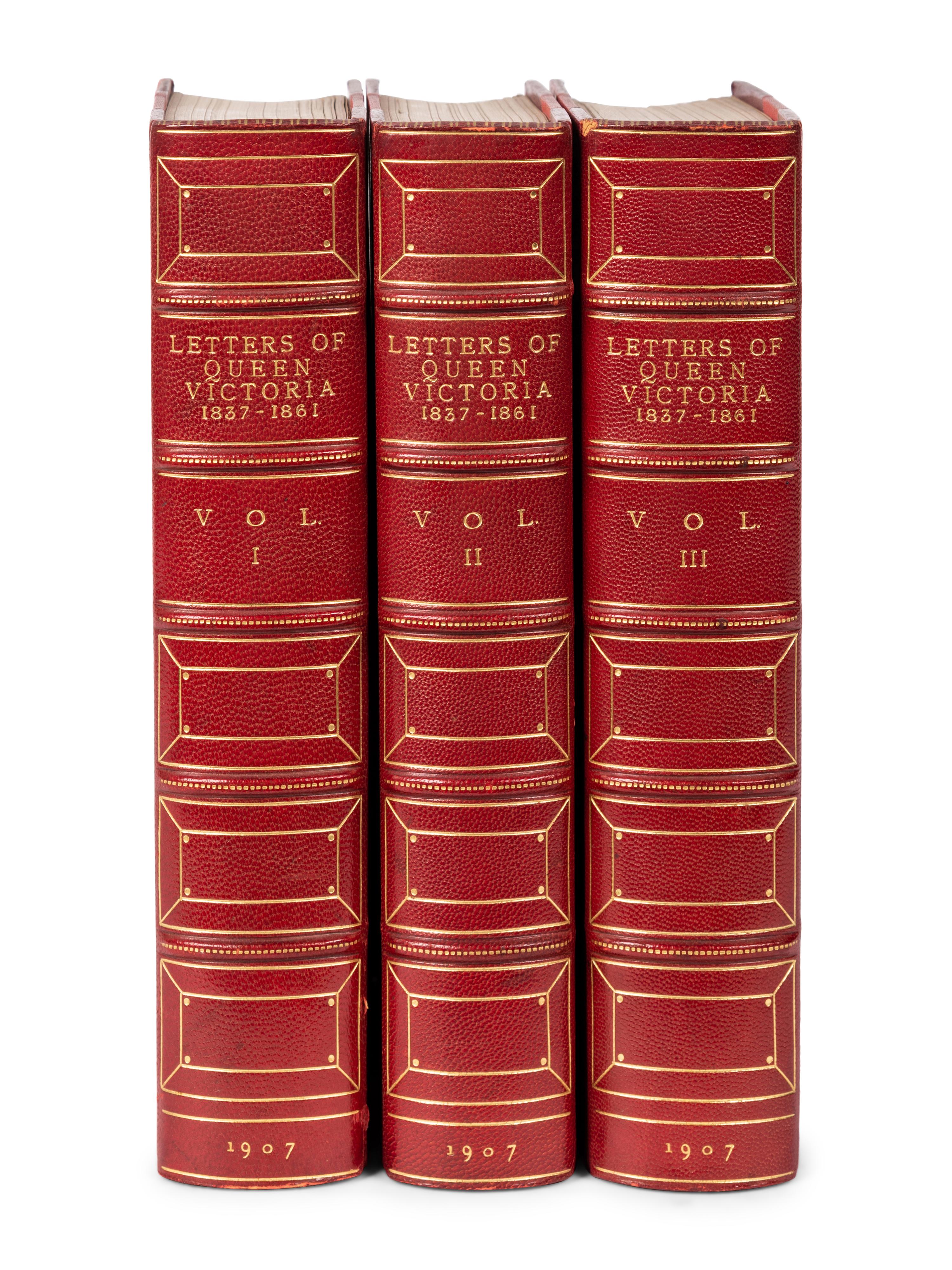 [VICTORIA, QUEEN OF ENGLAND (1819-1901)] -- BENSON, Arthur Christopher (1862-1925), and Viscount Reginald Brett ESHER (1852-1930), editors. The Letters of Queen Victoria A Selection from her Majesty's Correspondence Between the Years 1837 and 1861 . London: John Murray, 1907.
