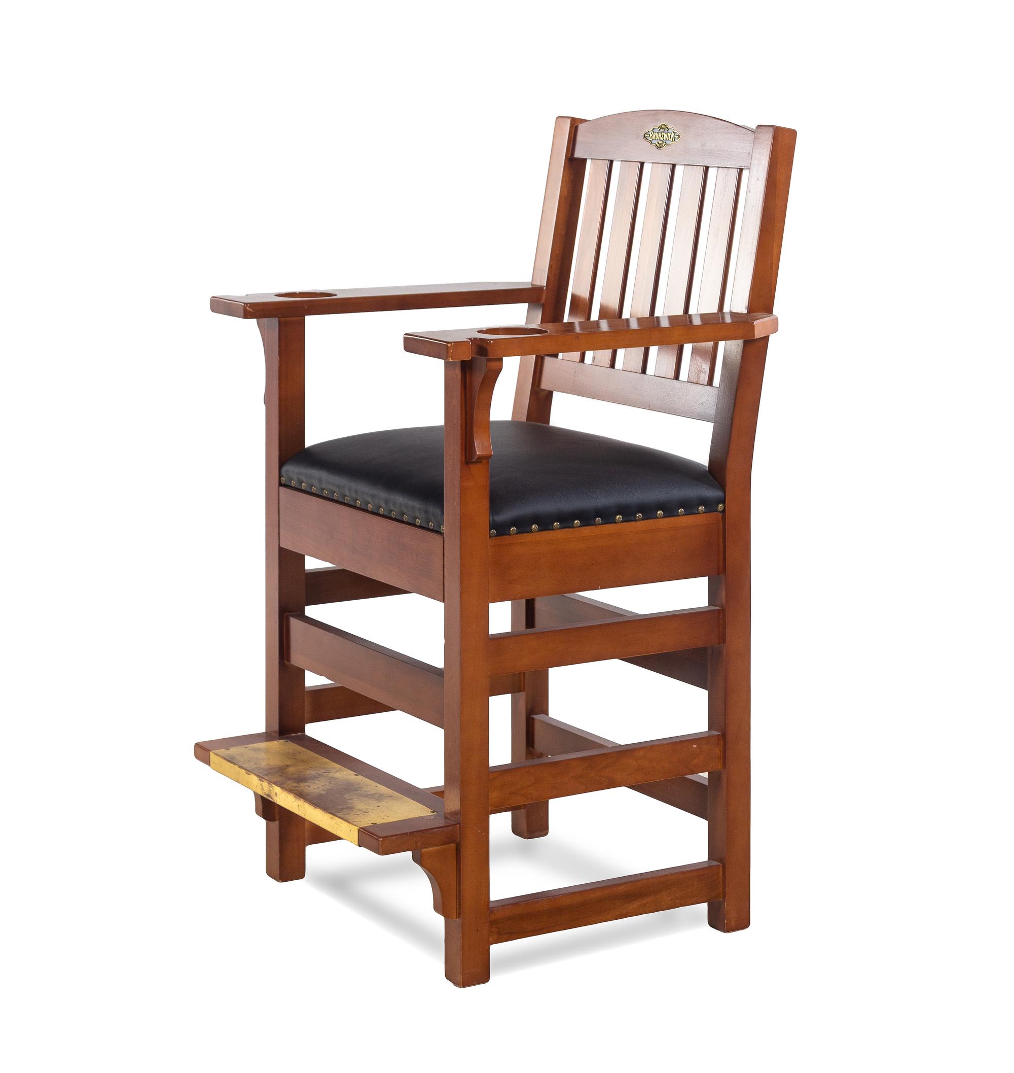A Brunswick Ashbee Mahogany Pool Table and Chair
