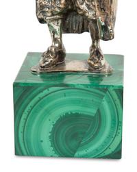 Three Italian Silver Figures on Malachite Bases