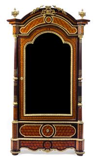 A Louis XVI Style Gilt Bronze Mounted Parquetry Armoire Height 93 x width 53 x depth 24 inches. — LATE 19TH CENTURY