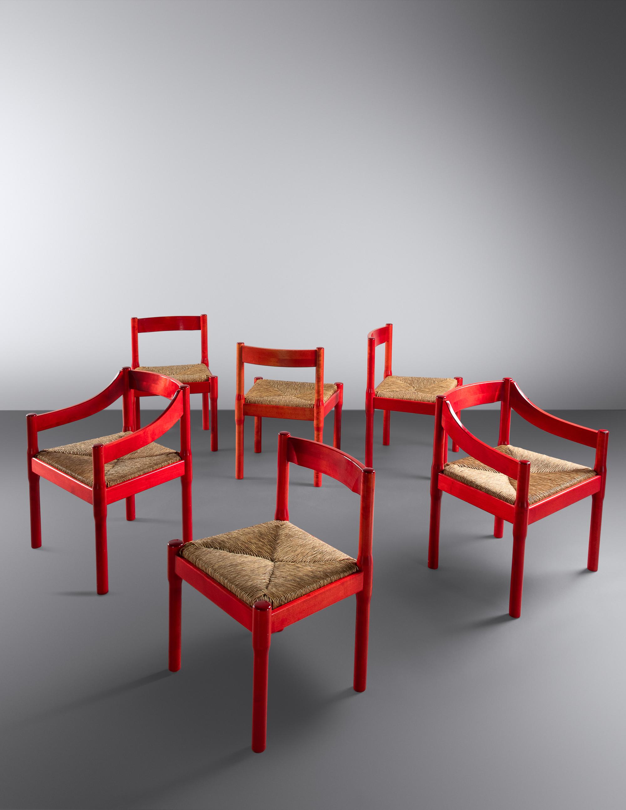 Set of Six Carimate Dining Chairs Stendig, Finland