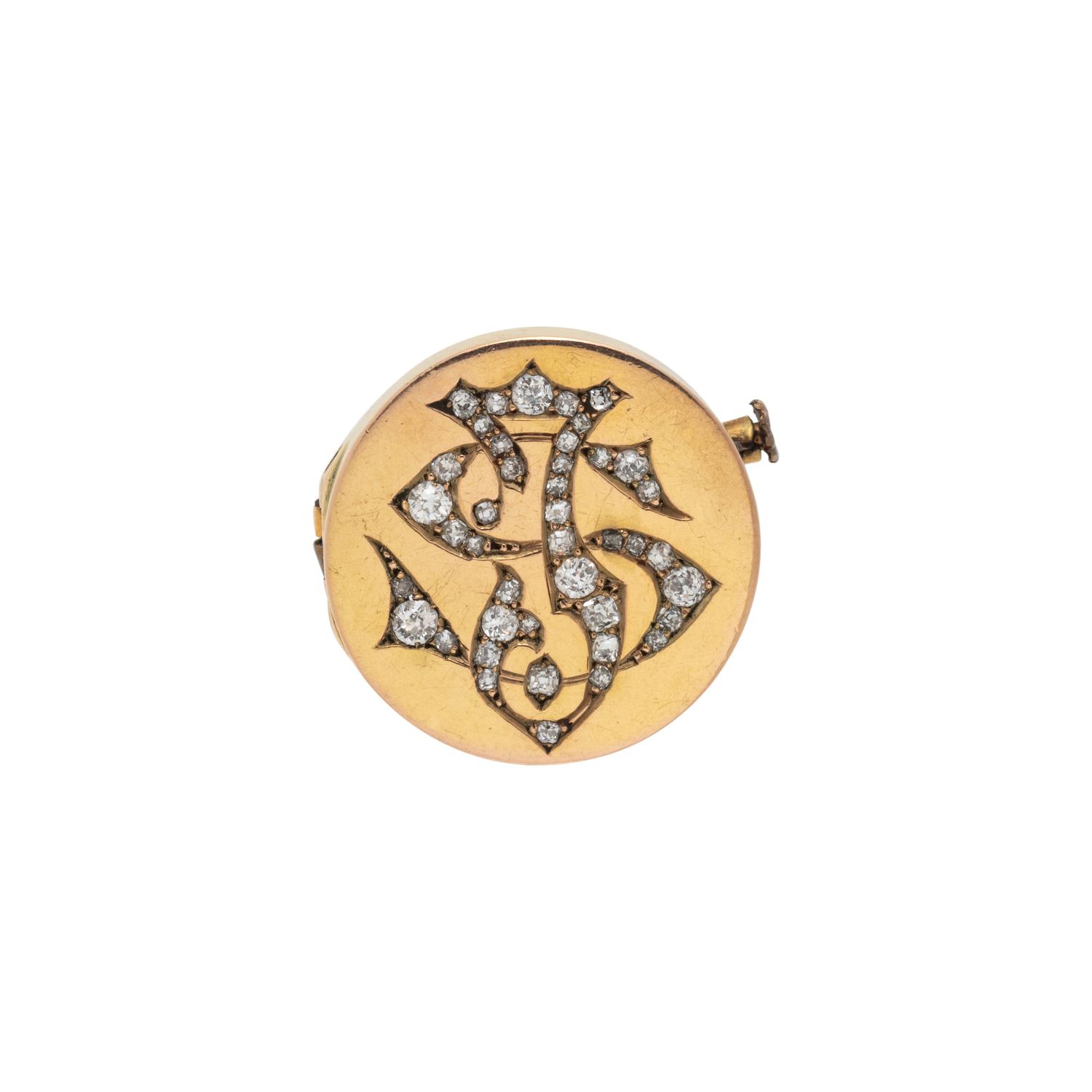 ANTIQUE, YELLOW GOLD AND DIAMOND BROOCH