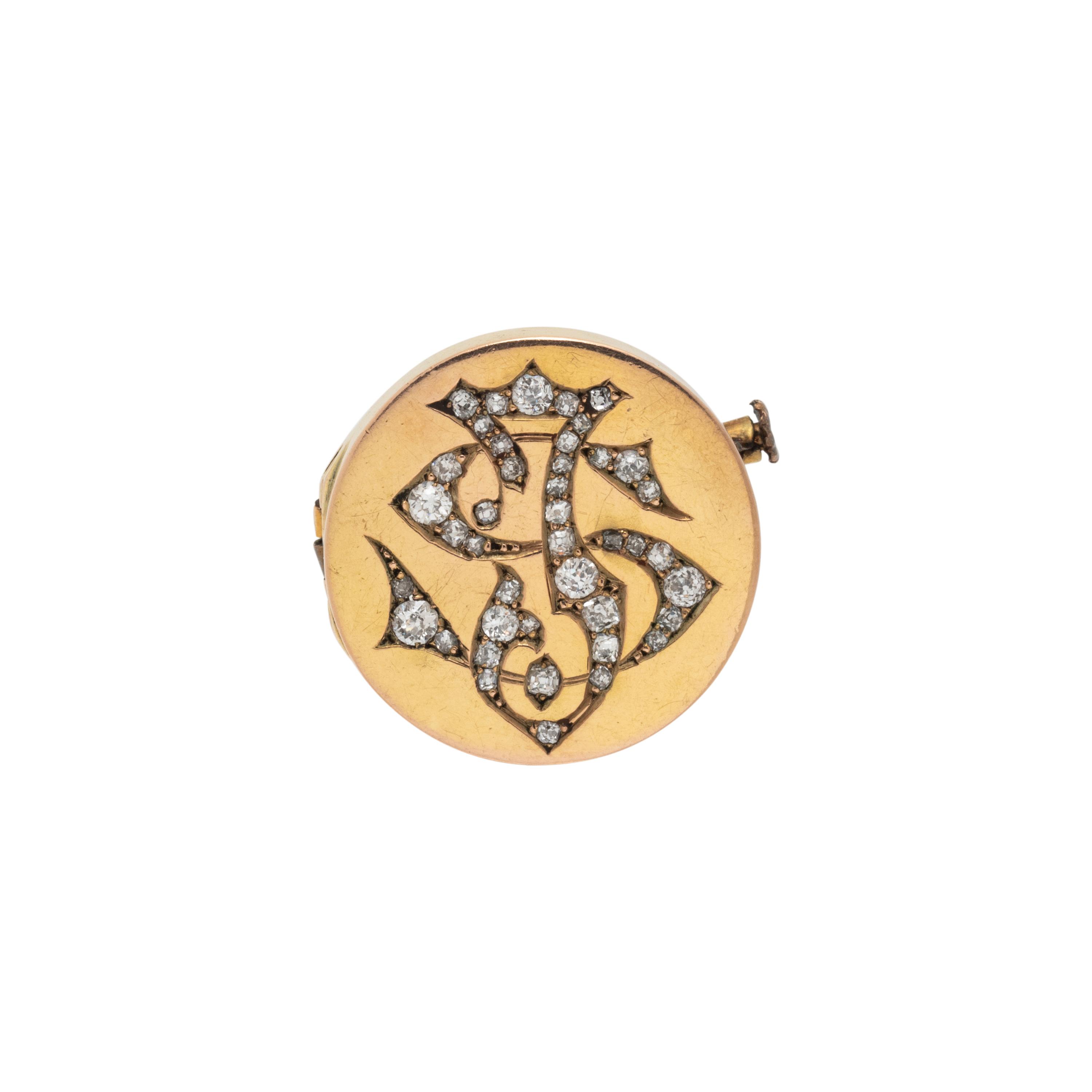 ANTIQUE, YELLOW GOLD AND DIAMOND BROOCH