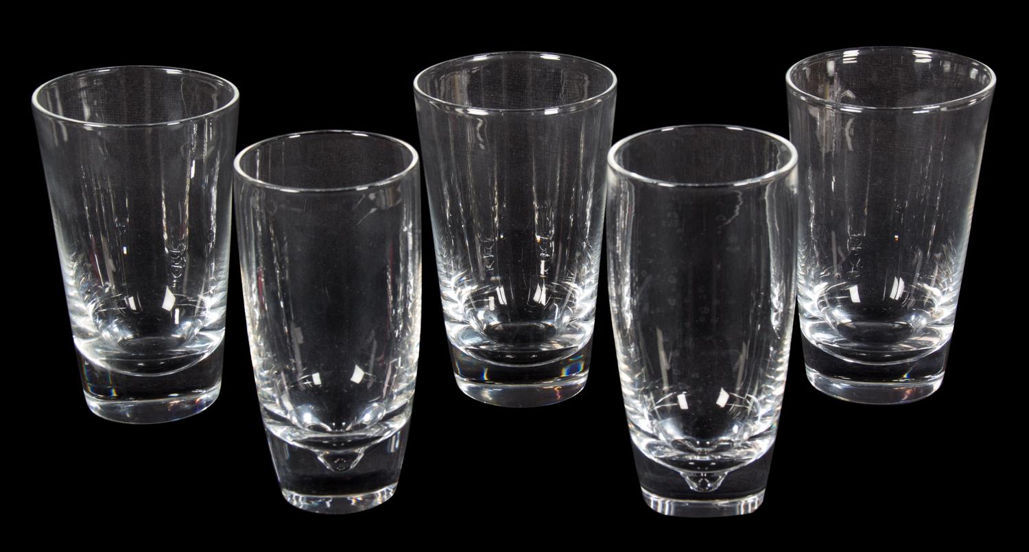 Twelve Steuben Tall Glasses Height 5 3/4 inches. — 20TH CENTURY