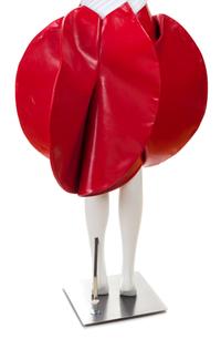 A Juyna Wantanabe Red Vinyl Skirt, Size S.