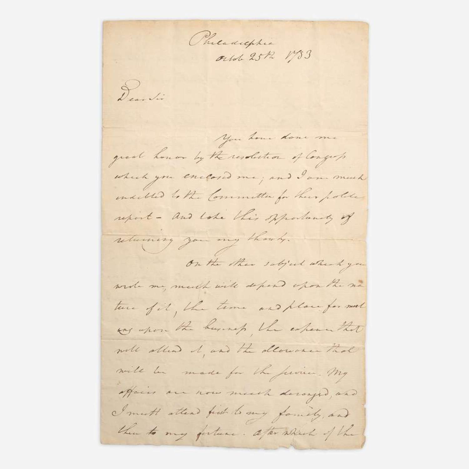 [American Revolution] Greene, Nathanael Autograph letter, signed