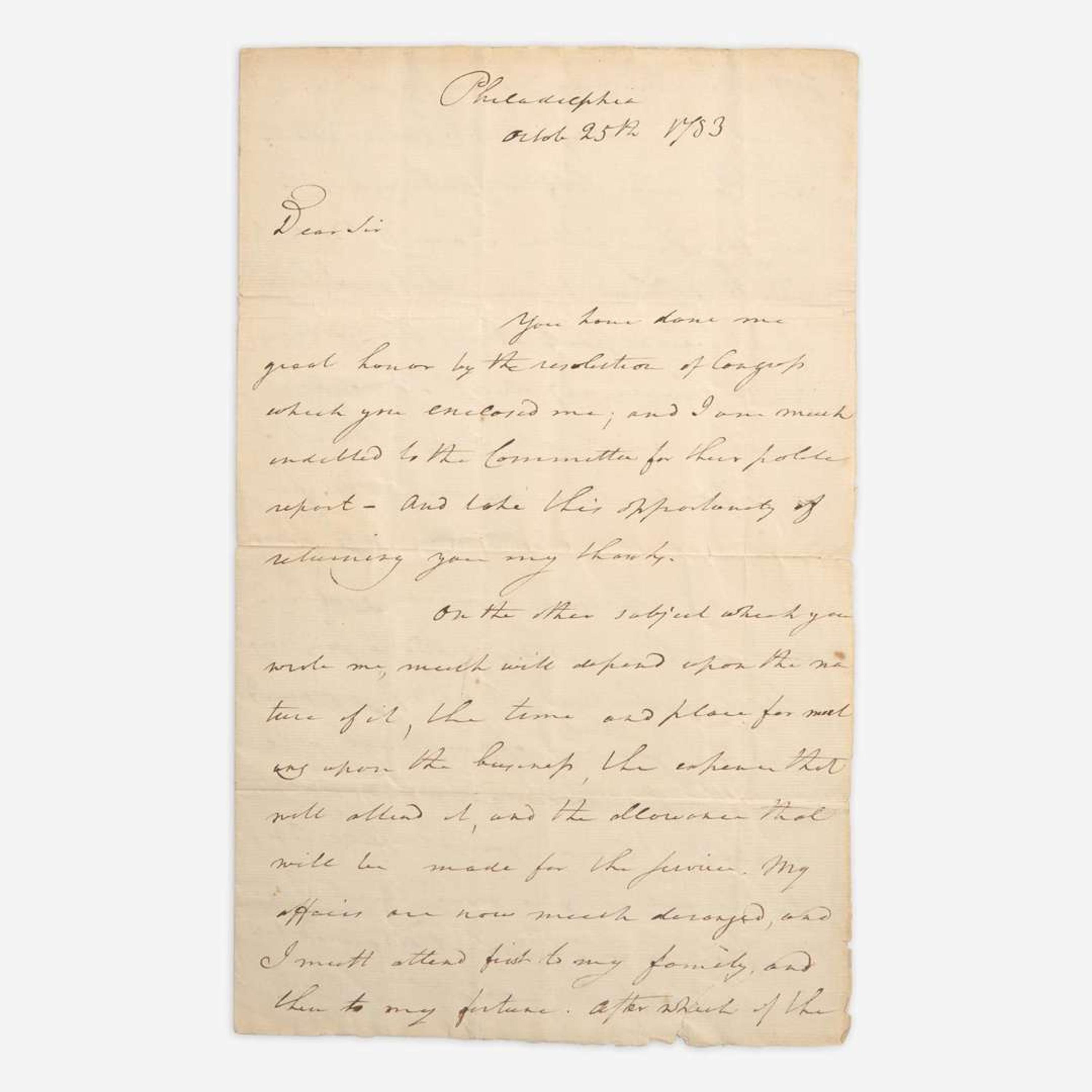 [American Revolution] Greene, Nathanael Autograph letter, signed