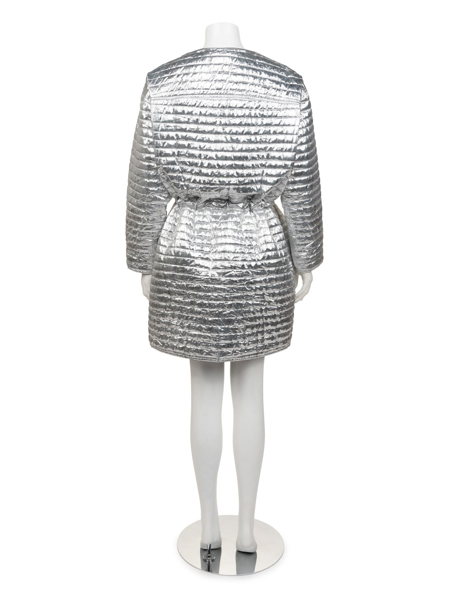 Courrèges Metallic Quilted Coat, 1980-90s