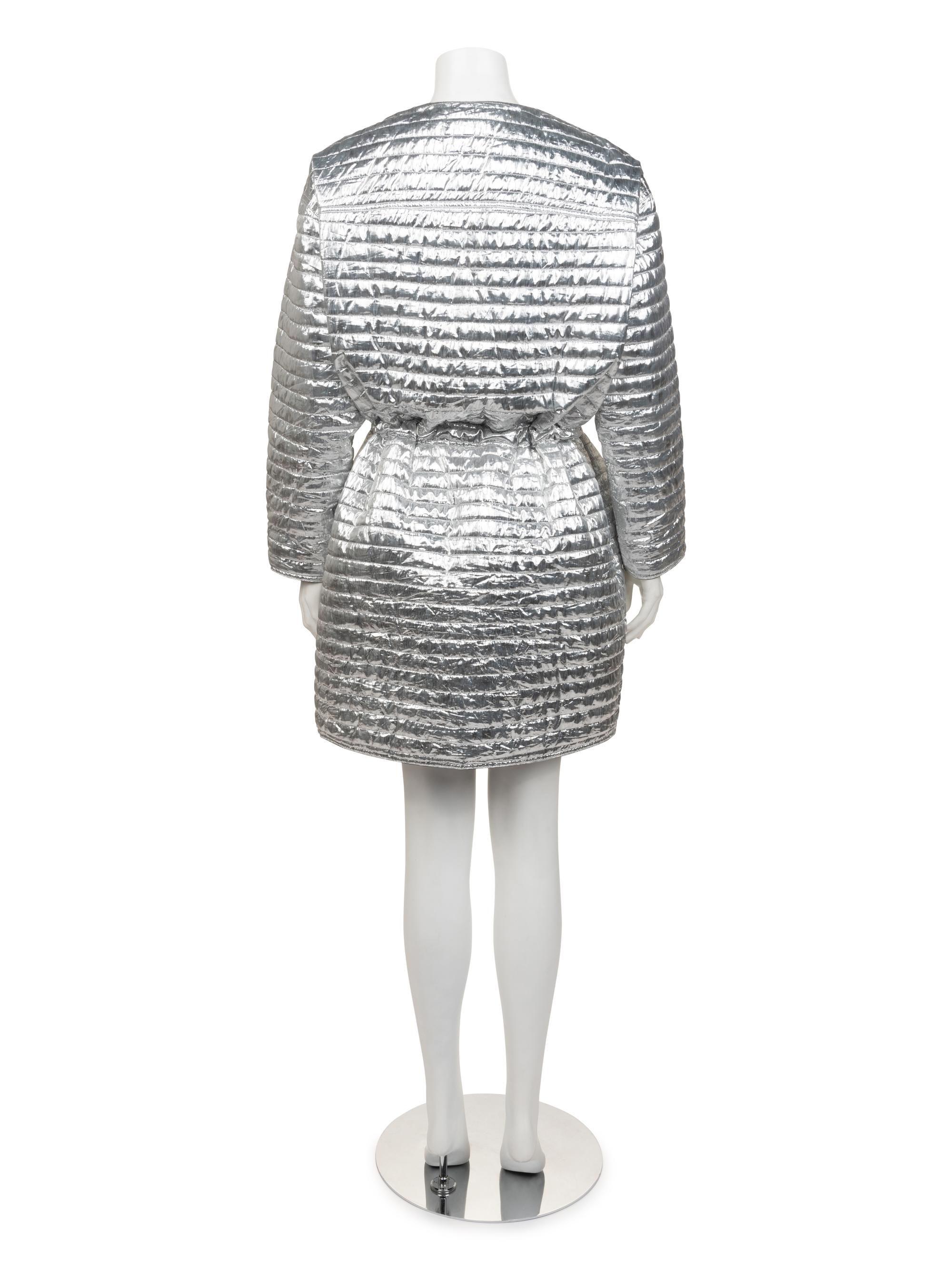 Courrèges Metallic Quilted Coat, 1980-90s