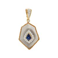 Bicolor Gold, Sapphire, and Diamond Pendant