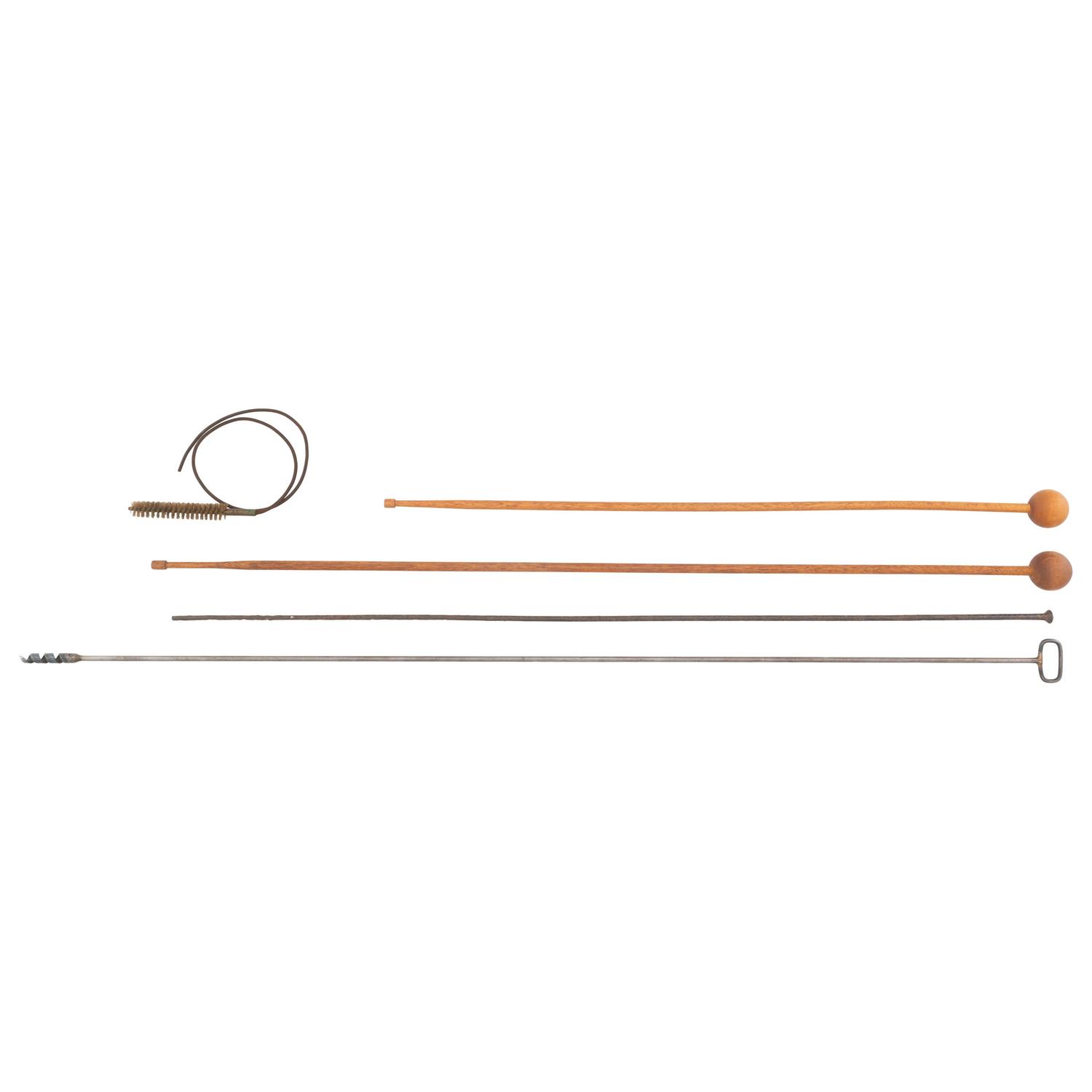 Group of Two Trapdoor Barracks Cleaning Rods, an Iron Ramrod, a Cleaning Rod & A Carbine Cleaning Brush