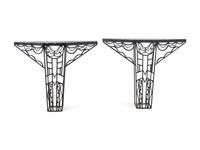 Pair of French Art Deco Style Iron Console Tables