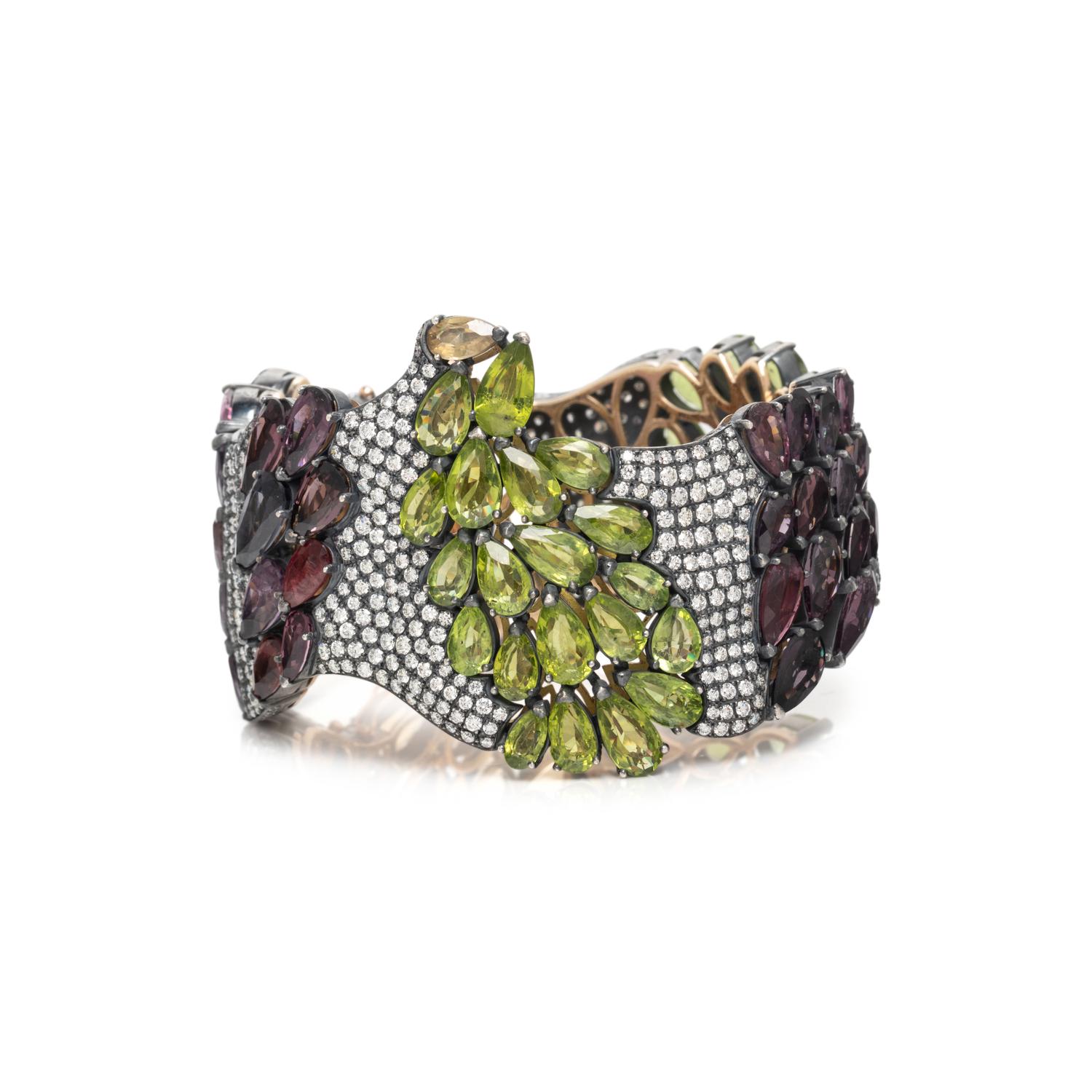 LUZ CAMINO, DIAMOND, AND MULTIGEM CUFF BRACELET