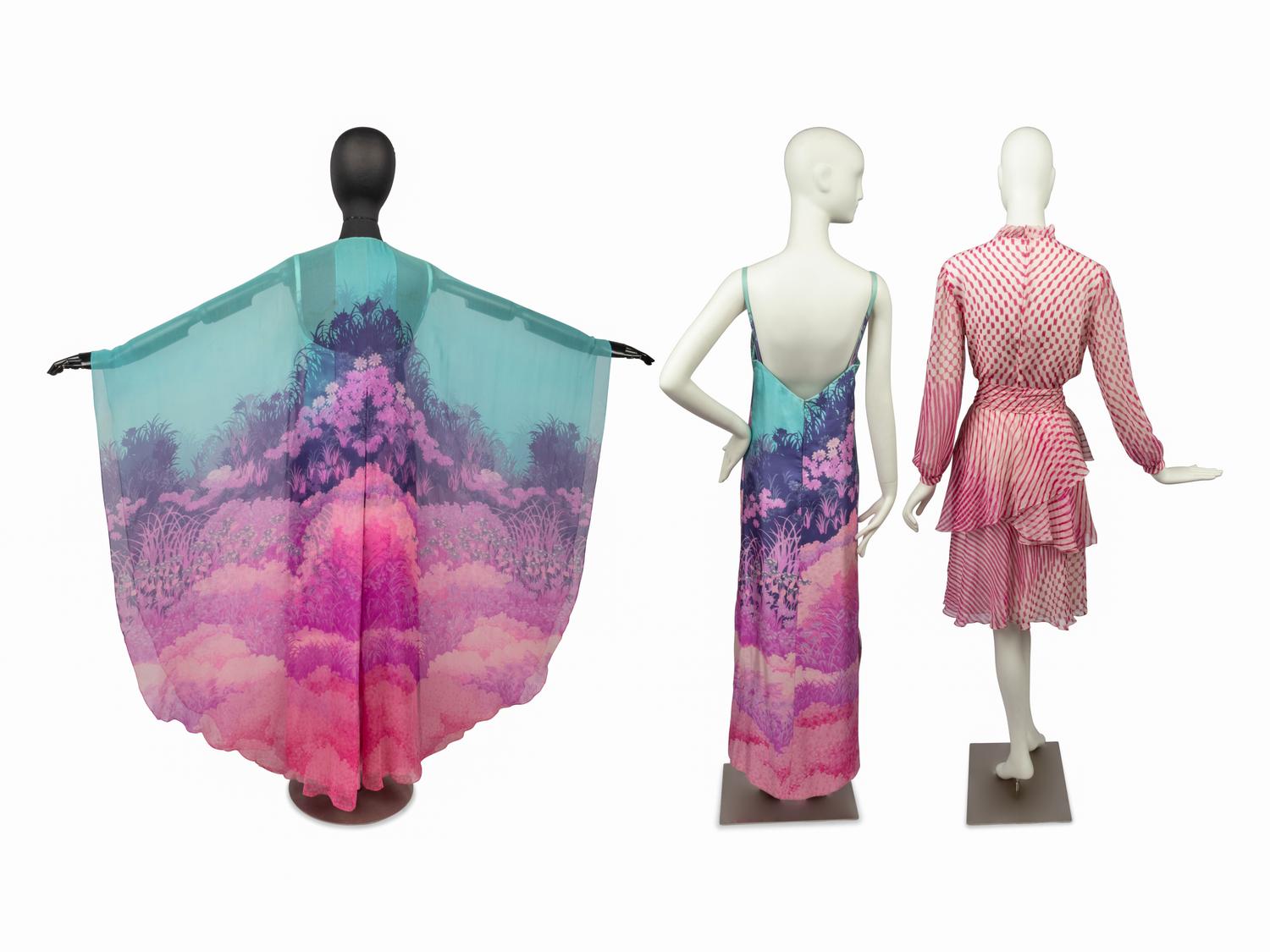 Hanae Mori, Two Dresses and One Cape, 1970s