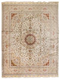 A Sino-Tabriz Silk Rug 9 feet 11 inches x 8 feet 2 inches. — 20TH CENTURY
