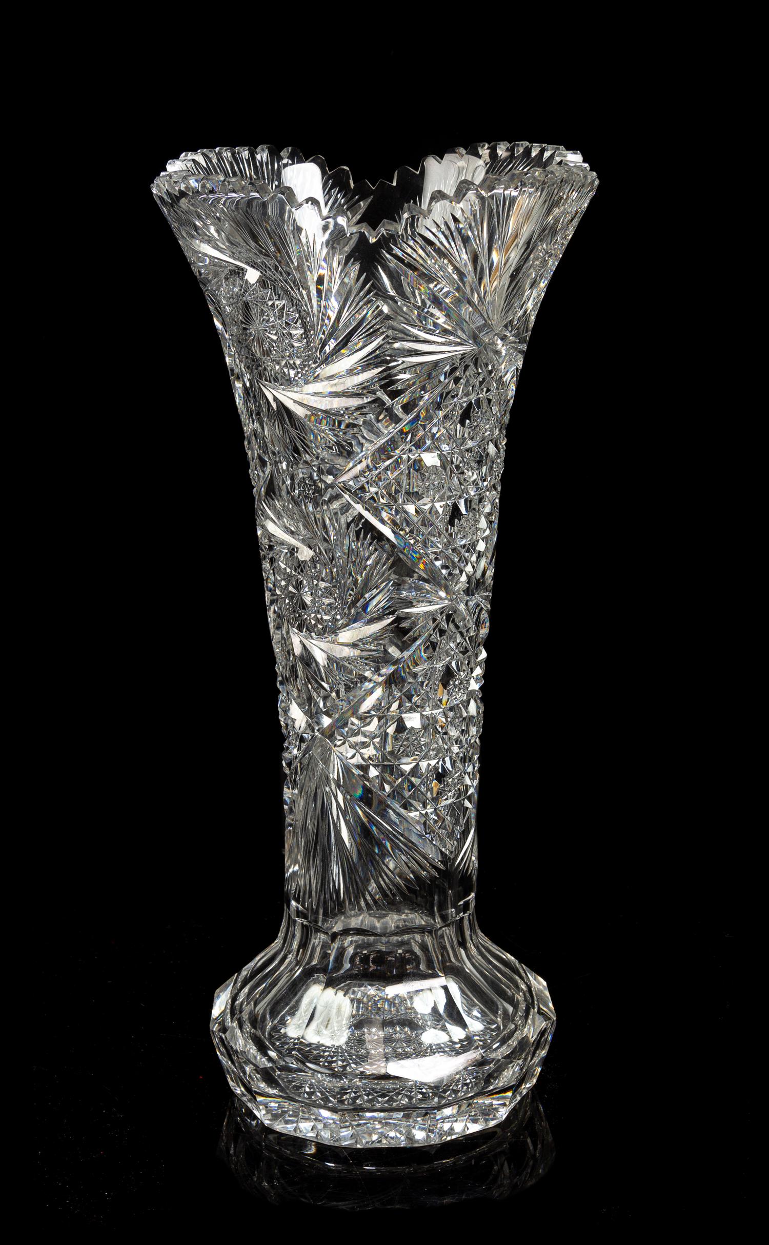 An American Cut Glass Vase