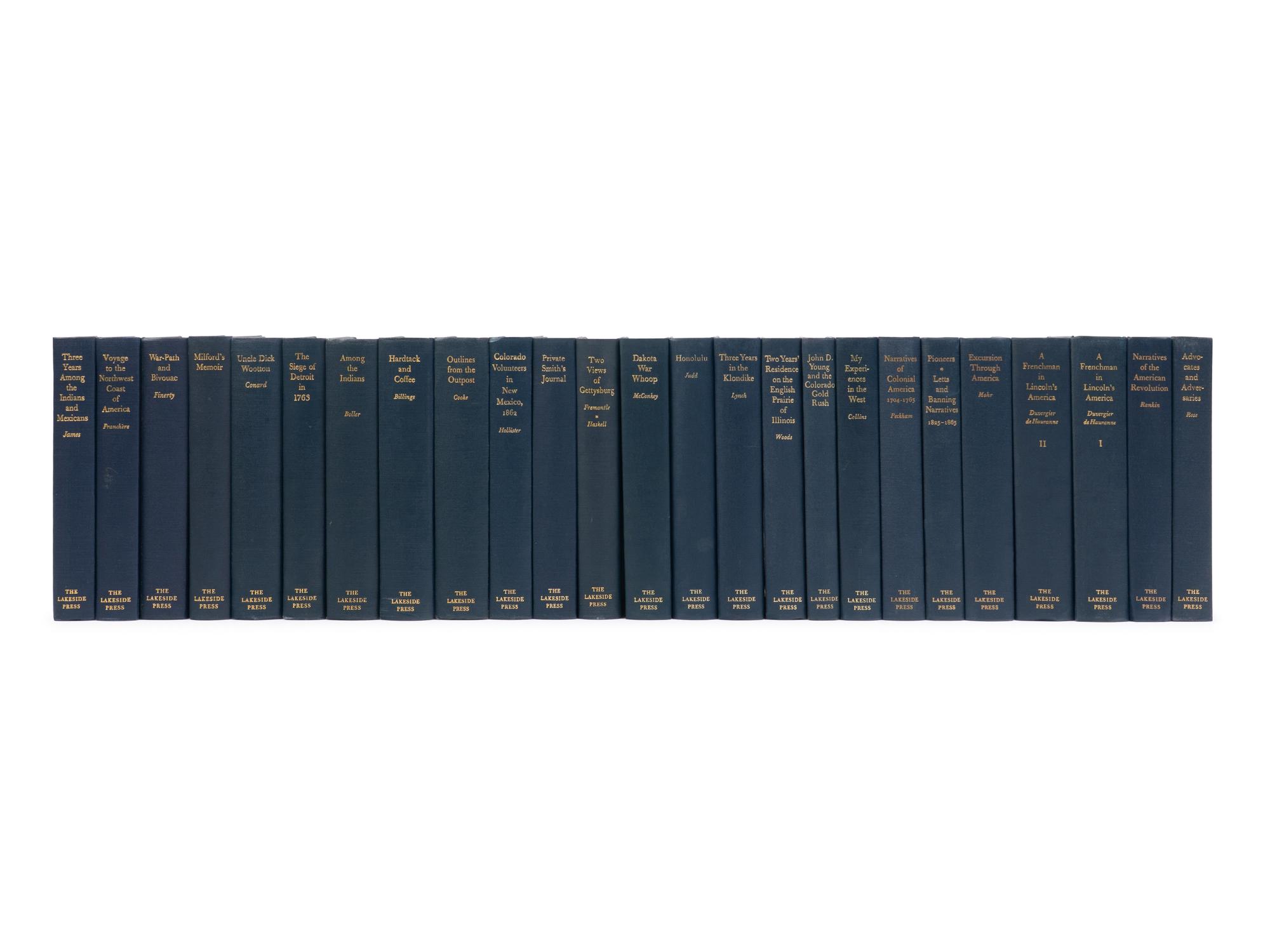 [LAKESIDE CLASSICS]. A continuous run of the first 100 titles published in R. R. Donnelley's Lakeside Classics series. Chicago: R. R. Donnelley Press, 1903-2002.