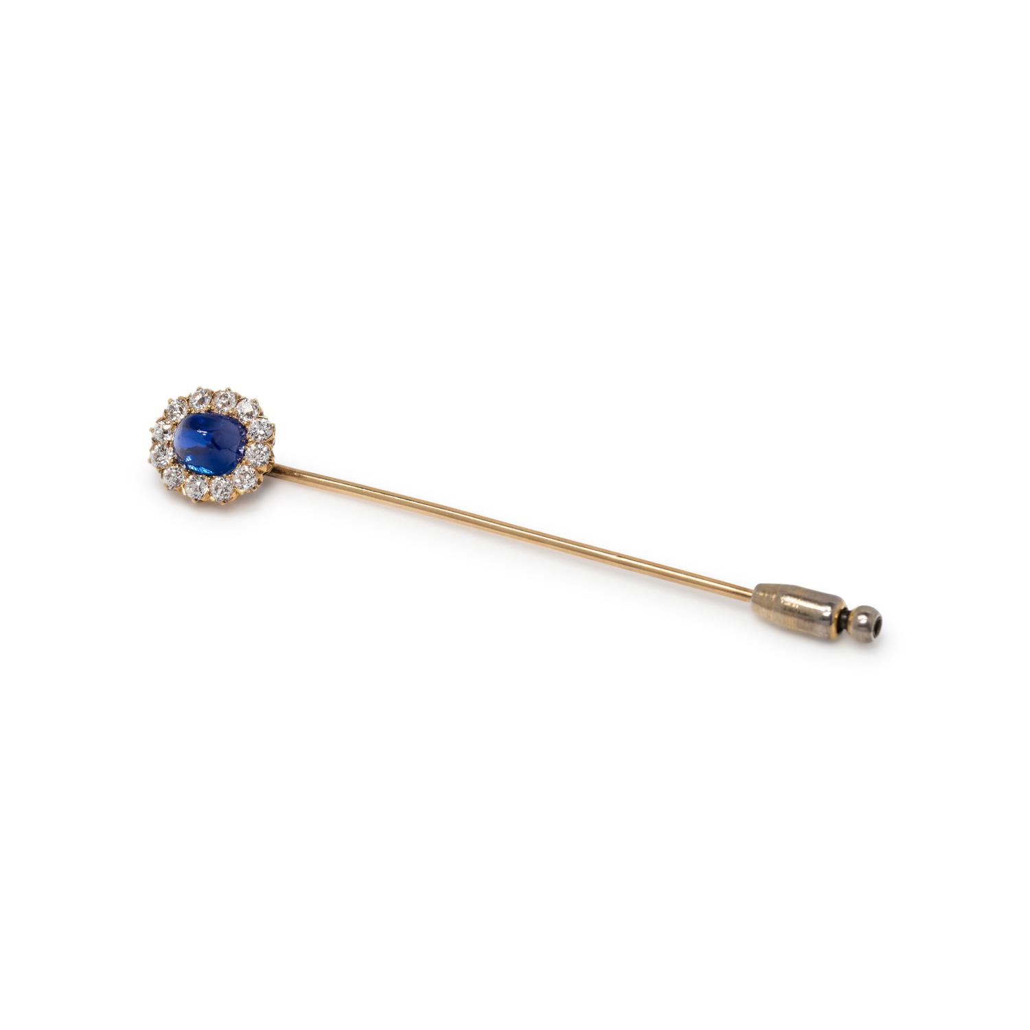 TIFFANY & CO., ANTIQUE, KASHMIR SAPPHIRE AND DIAMOND STICKPIN