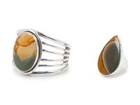 Picture Jasper Cuff Bracelet and Ring