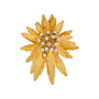 YELLOW GOLD AND DIAMOND PENDANT/BROOCH