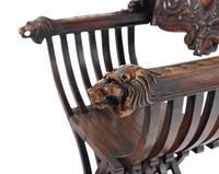An Italian Renaissance Revival Walnut Savonarola Chair