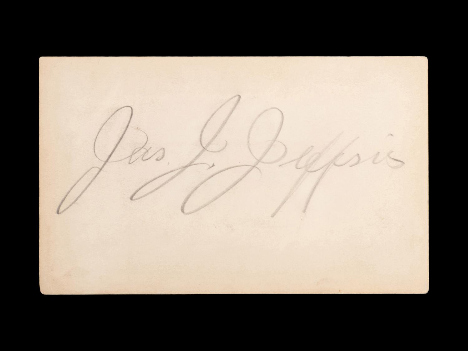A Heavyweight Boxing Champion James J. Jeffries Signed Index Card and Original 1939 Warner Brothers Photograph,