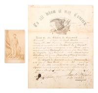 [CIVIL WAR]. Small archive associated with Private Elijah N. Howard, Co. I, 42nd Pennsylvania Infantry, the "Bucktails," incl. 1862 diary and CDV.