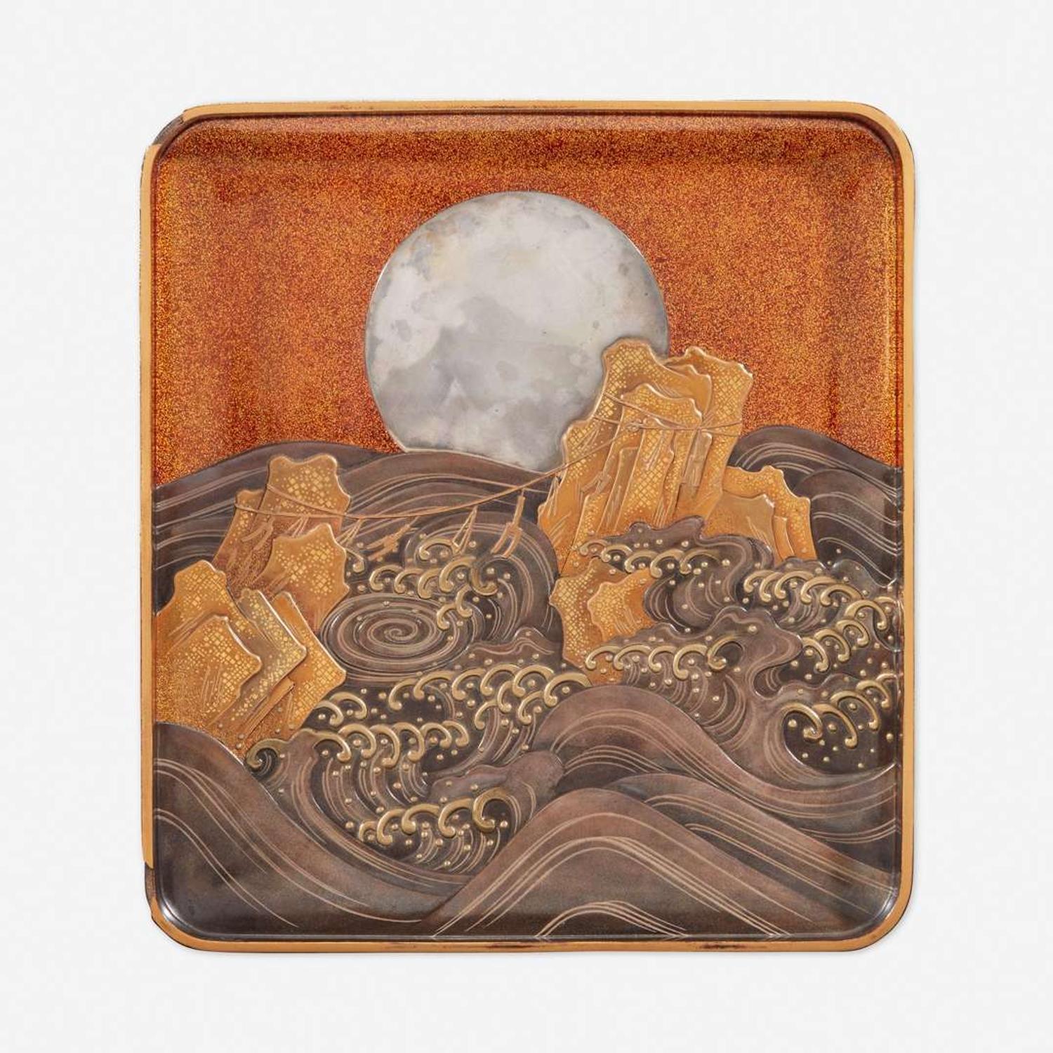 A finely-decorated Japanese lacquer writing box 日本莳绘文具盒 18th/19th Century ???????