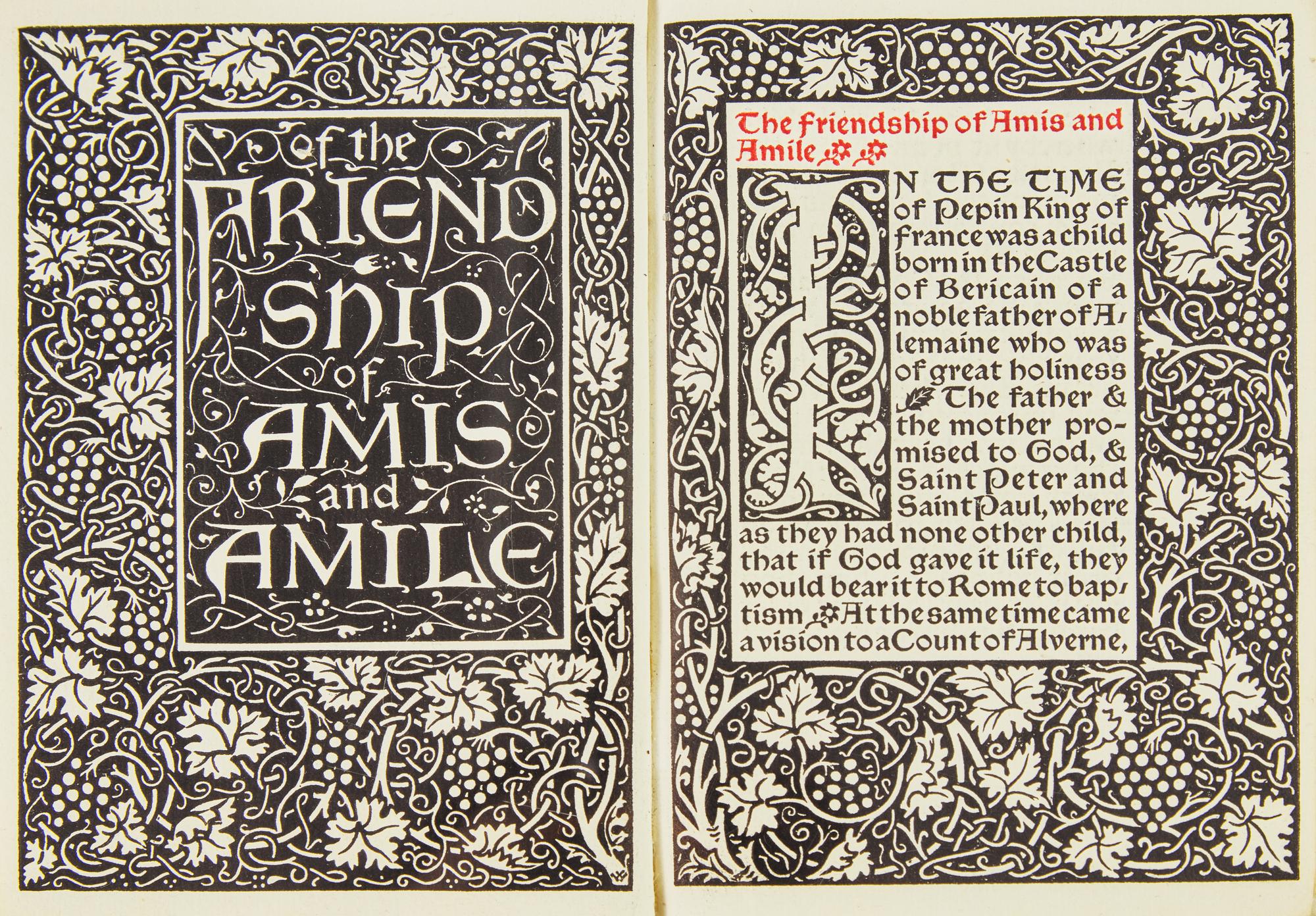 [Kelmscott Press] Of the Friendship of Amis and Amile