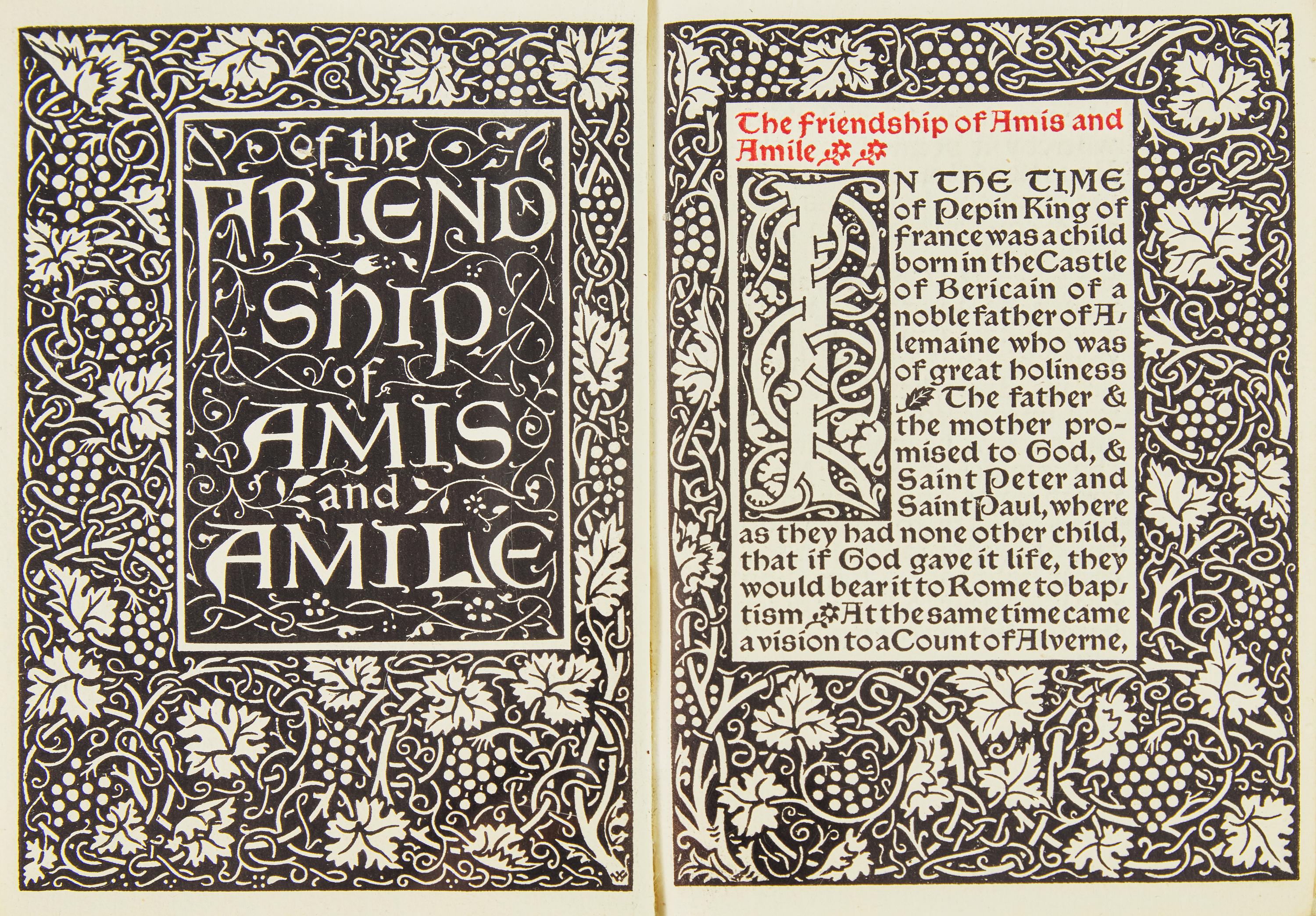 [Kelmscott Press] Of the Friendship of Amis and Amile