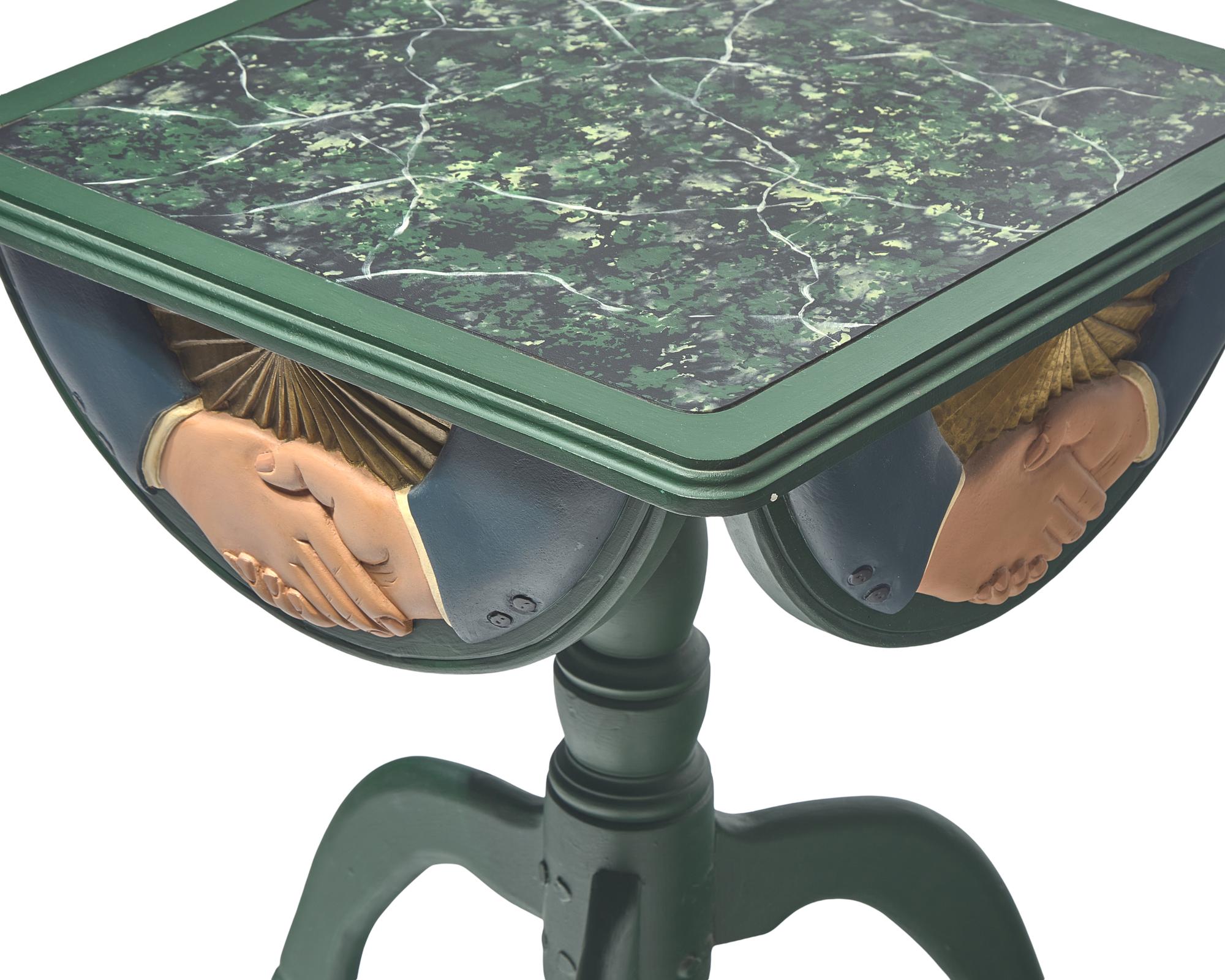 Stephen Huneck (1948-2010), A Carved and Painted "Fraternal" Side Table