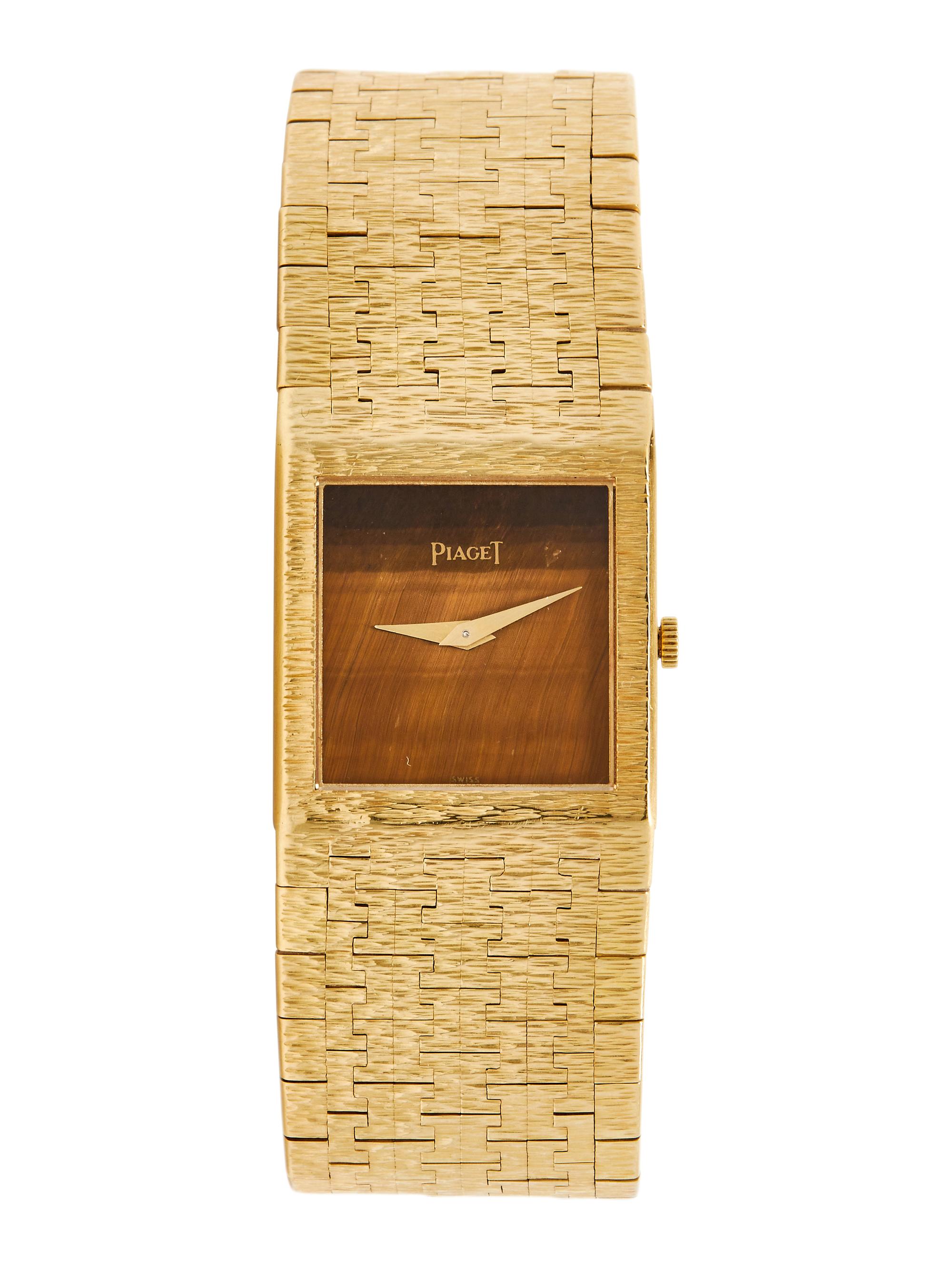 PIAGET, REF. 9133A6 18K YELLOW GOLD AND TIGER'S EYE WATCH