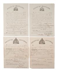 [CIVIL WAR-MARYLAND]. Applications for support & pre-war bonds of appropriations for miltias.