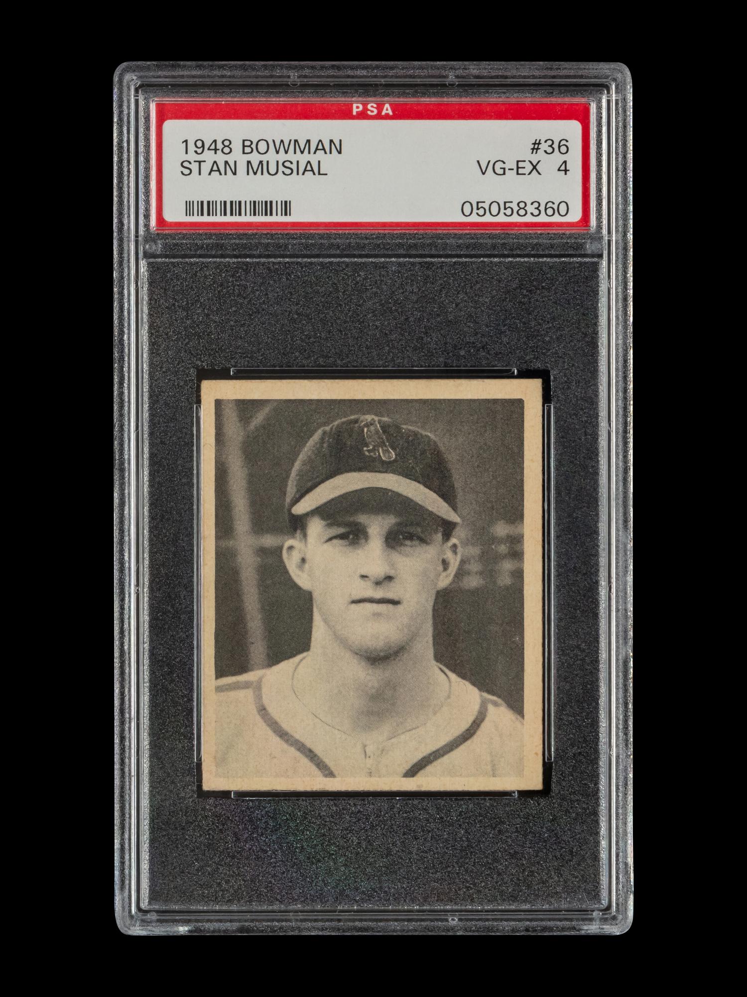 A 1948 Bowman Stan Musial Rookie Baseball Card No. 36 (PSA 4 VG-EX)
