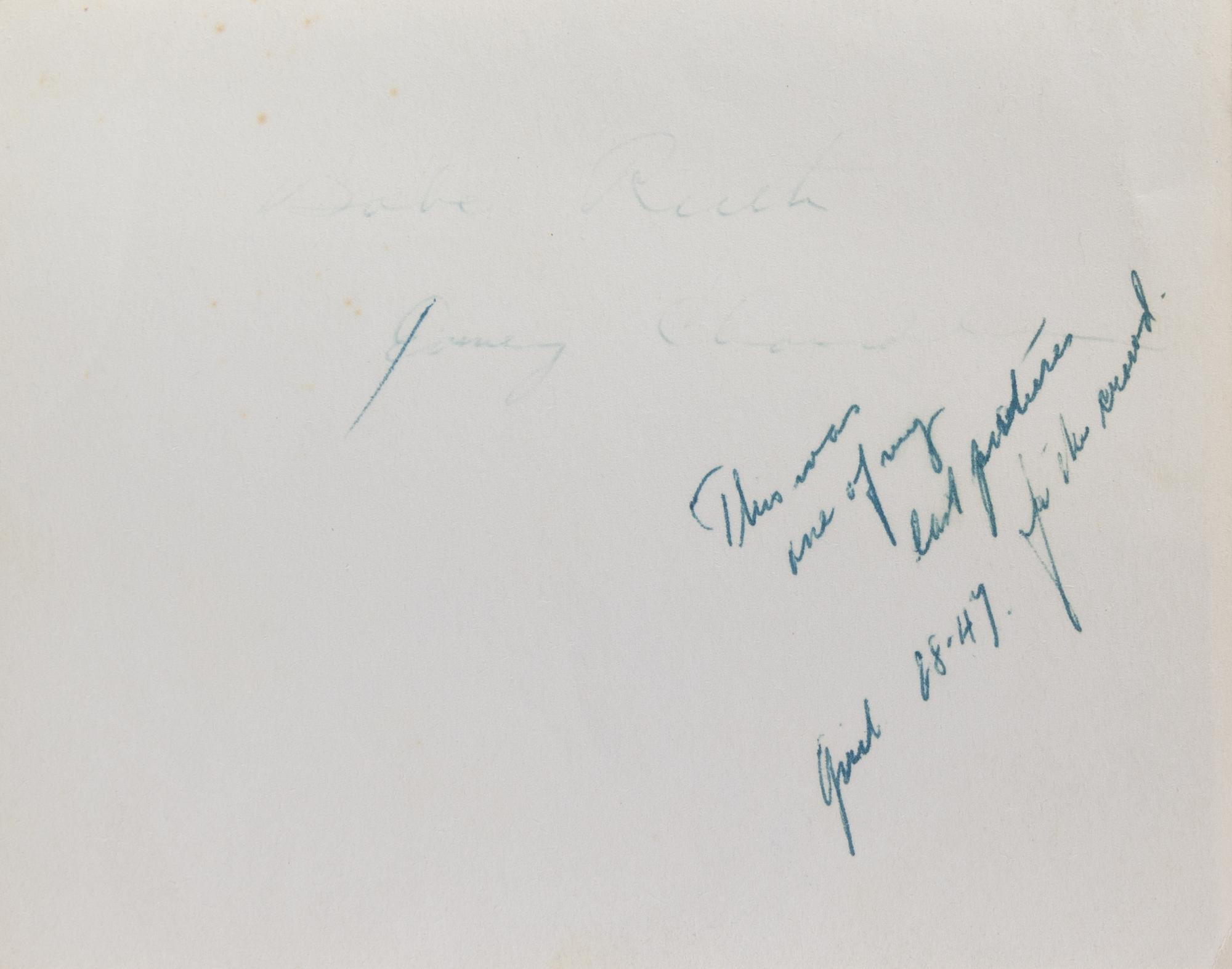 A Babe Ruth Autographed Photograph 4 3/4 x 3 3/4 inches.