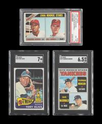 A Group of Three 1960s-1970s Hall of Fame and Star Graded Cards (Including Fergie Jenkins and Thurman Munson Rookies),
