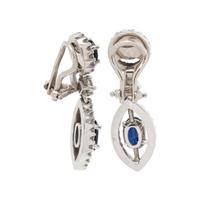 SAPPHIRE AND DIAMOND EARCLIPS