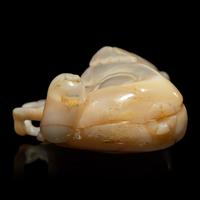 A Chinese Mother of Pearl 'Melon' Snuff Bottle, 19th Century — 清晚期 貝母雕瓜形鼻烟壺