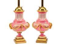 A Pair of Sèvres Style Porcelain Table Lamps