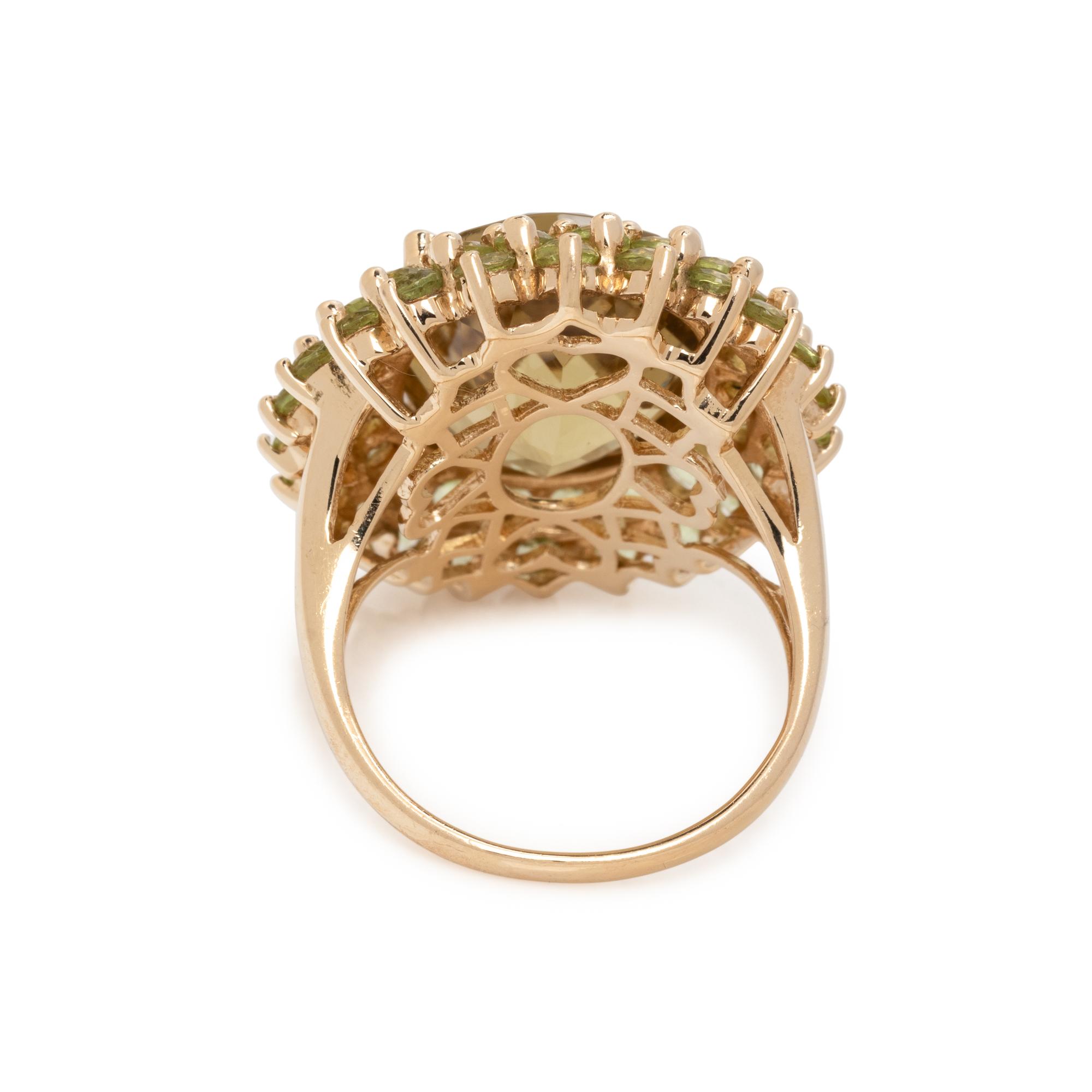CITRINE AND PRASIOLITE RING
