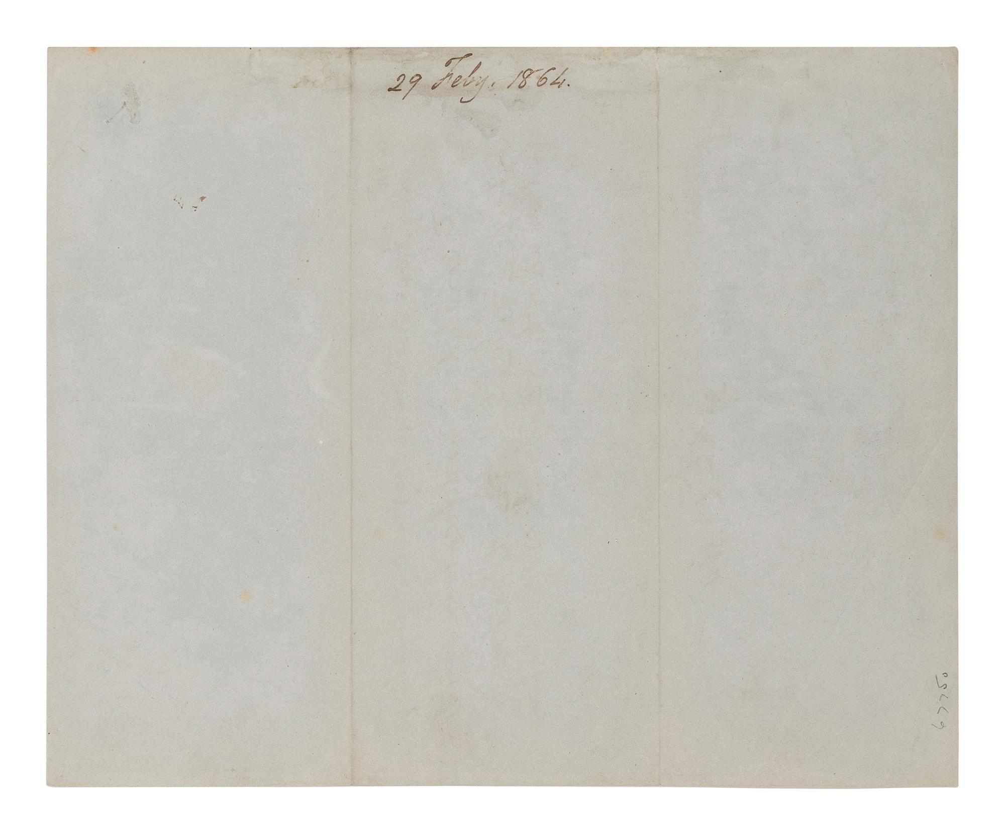 LINCOLN, Abraham (1809-1865). Partially printed document, signed ("Abraham Lincoln"), Washington, D.C., 29 February 1864.