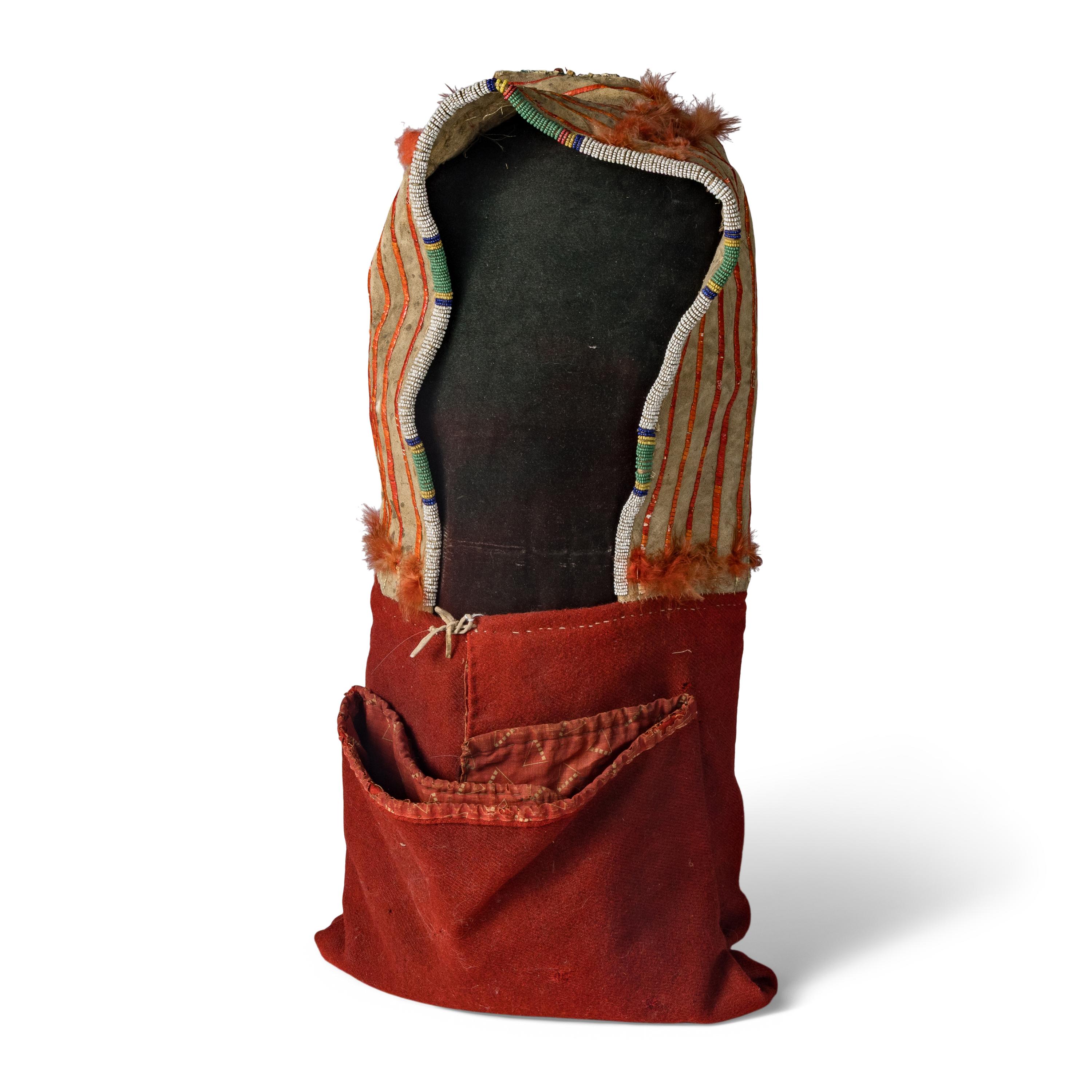 Sioux Quilled and Beaded Buffalo Hide Soft-Sided Cradle