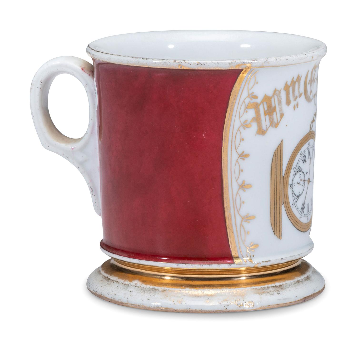 A Watchmaker's Porcelain Occupational Shaving Mug