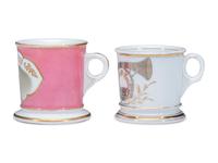 Two Musician's Porcelain Shaving Mugs