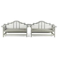 A Pair of Gray Painted Chatsworth Benches