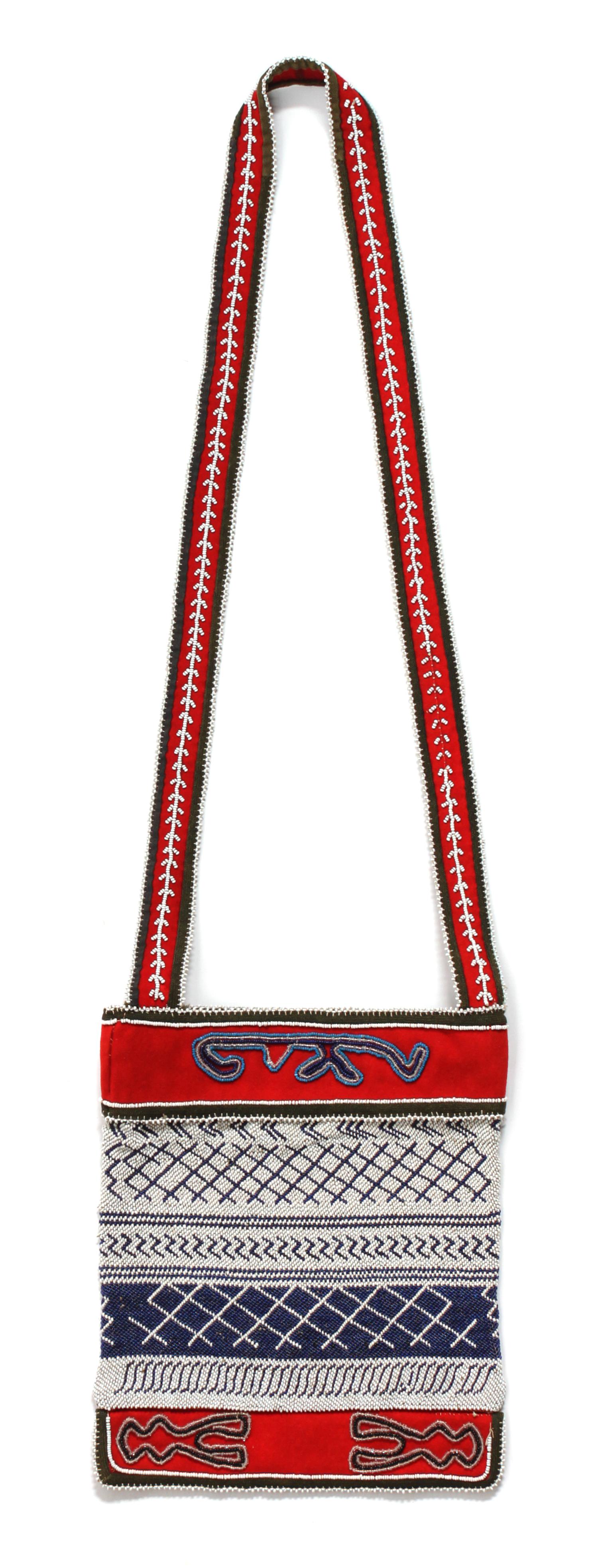 Tahltan (Nahanni) Beaded Bag Length of bag 9 3/4 x width 8 inches — Northern British Columbia